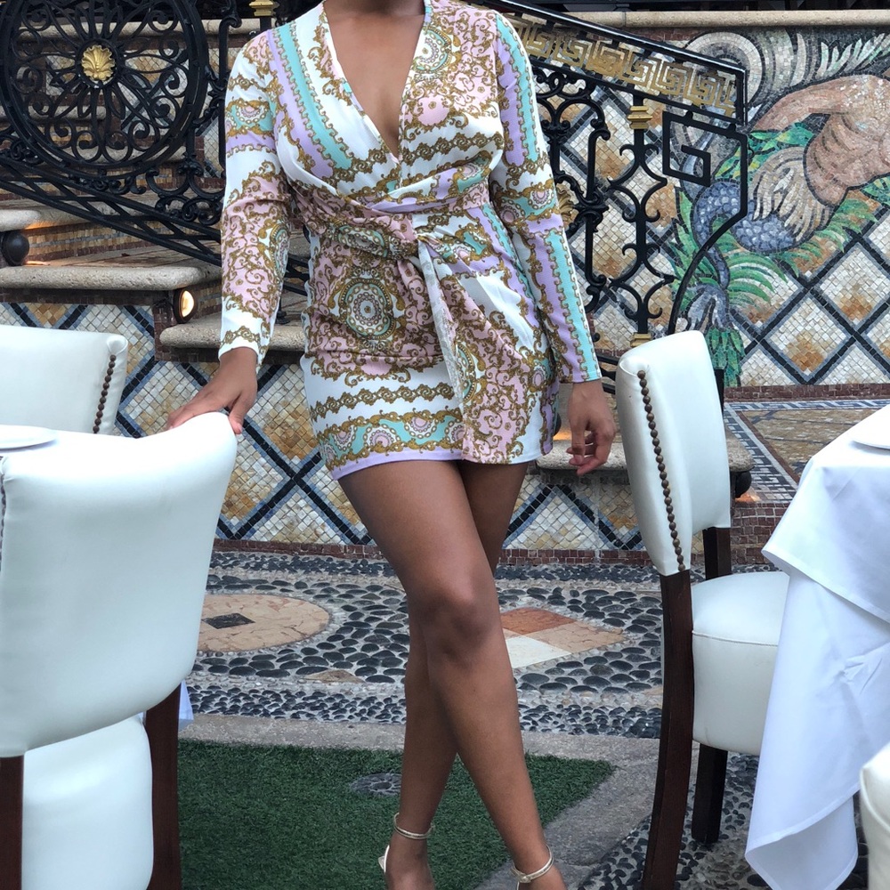 Boohoo Chain Print Dress